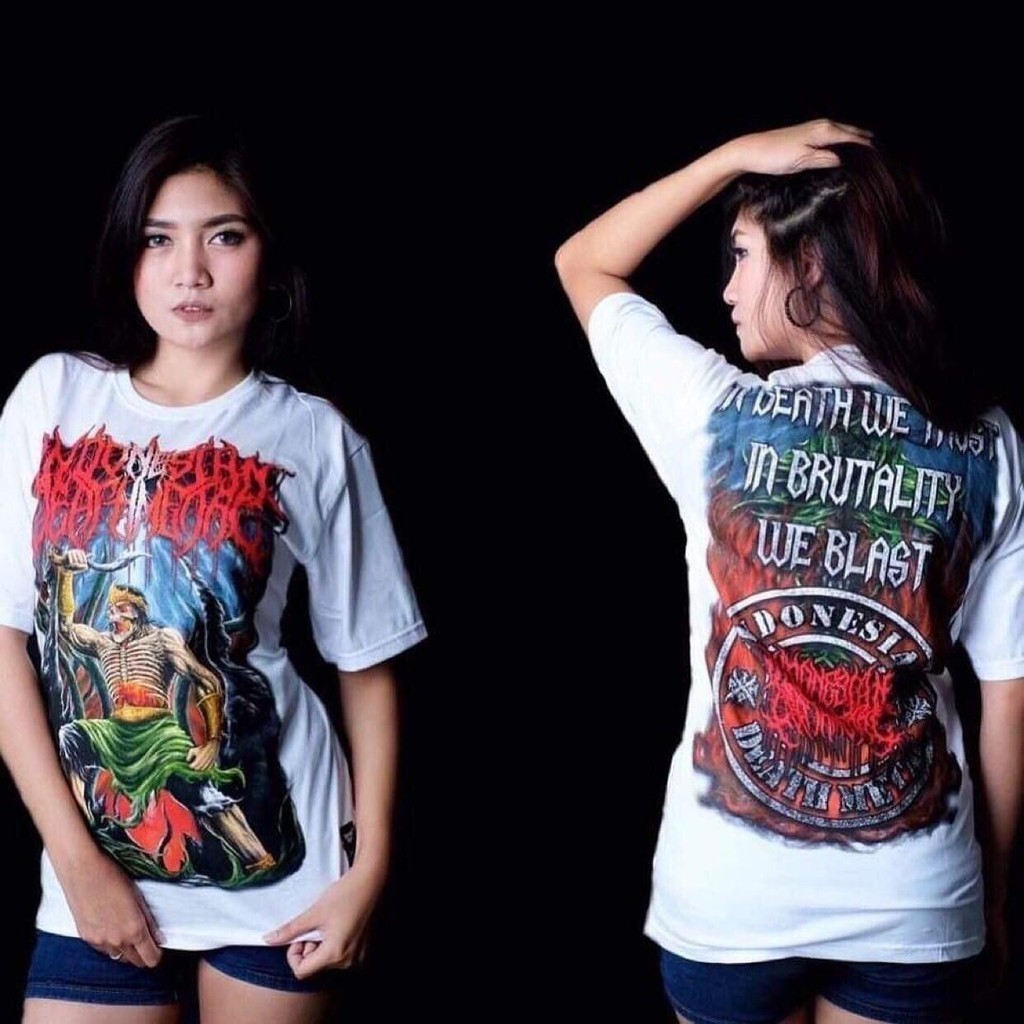 Kaos metal Indonesian death metal iddm nusantara 1 white