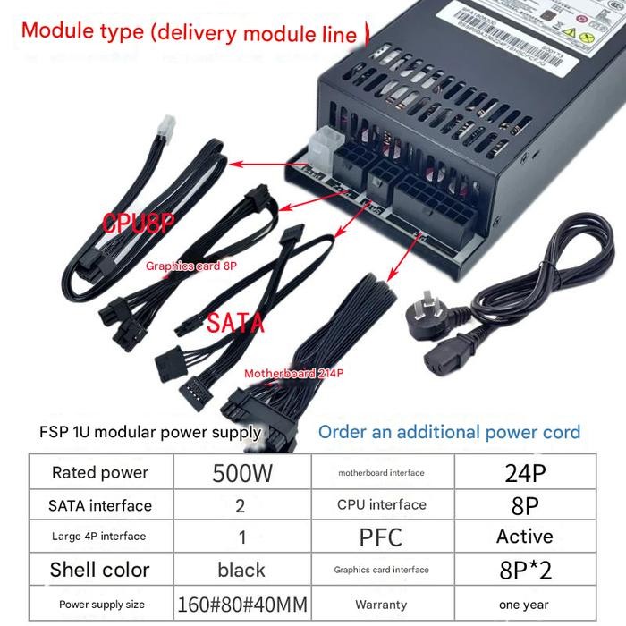 Ready psu 1u power supply flex atx delta 500w 400w 300w 80 plus gold terjamin