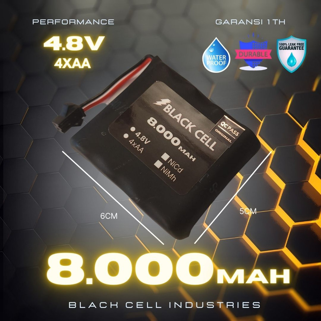 Terlaris Upgrade Battery Black Cell 4.8V 8000Mah NiCD NiMh 4x4AA Garansi 1Th Rock Crawler Blackcell 