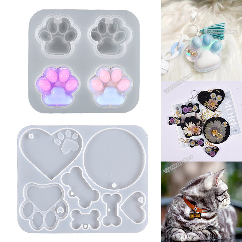 

Kitten Claw Silicone Mold DIY Dog Tag Bone Shaped Keychain Pendant Epoxy Resin Mold Craft Jewelry Making Tool Casting Mould