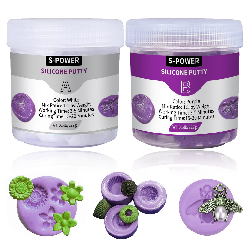 

DIY Silicone Molding Putty Kit - Flexible Rubber for Resin Casting,3D Printing & Crafts, Easy Mix Ratio (1A:1B) Beginner Frienly