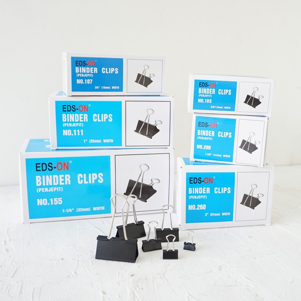 

BINDER CLIP HITAM / KLIP BESI HITAM / PENJEPIT KERTAS NO 105 107 111 155 200 260