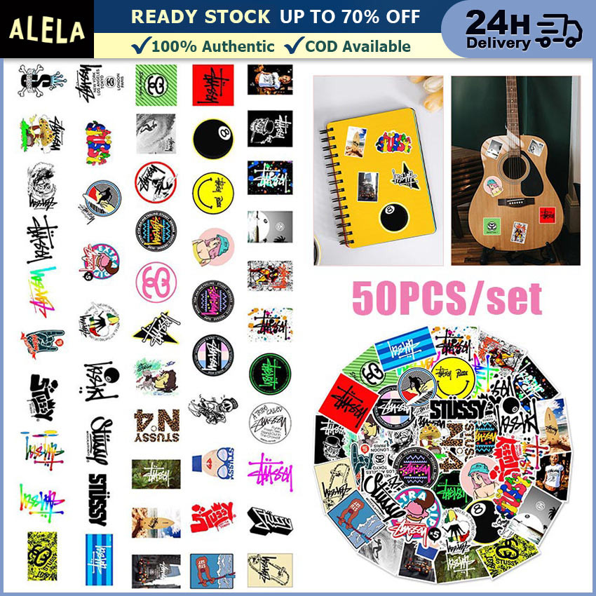 

Stussy Sticker Pack isi 50 Pcs Aesthetic Stiker Tumbler Laptop HP Helm Anti Luntur Tahan Air