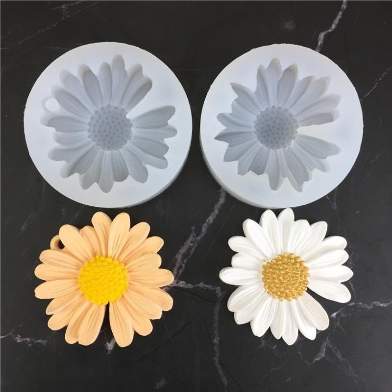 

DIY Candle Silicone Mold Daisy Chamomile Candle Wax Mold Handmade Soap Candle Mold Fondant Chocolate Cake Decoration Tool