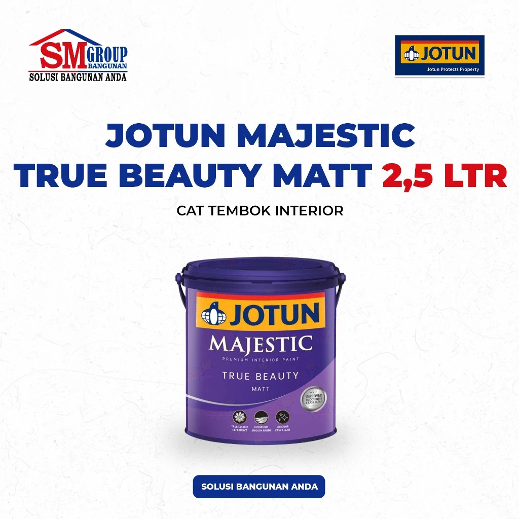 Cat Tembok JOTUN Majestic True Beauty Matt | Jotun MTB Matt 2,5 Ltr (3,5 KG)