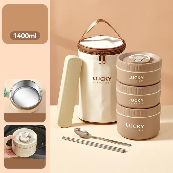 Kotak Makan Stainless Lunch Box Stainless Kotak Makan Stainless Steel 304 Termasuk Peralatan Makan