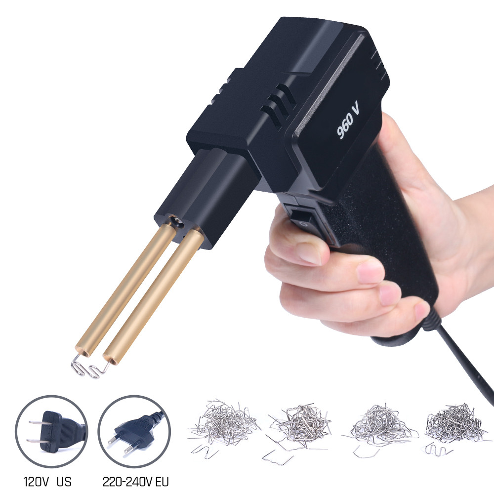 

Silverflo 960-V Plastic Welder Gun Rapid Heating Hot Stapler Portable Car Bumper Repair Tools with 2 LED Lamp ,200PCS Staples