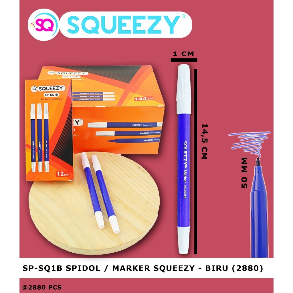 

RGT- Per Pcs Spidol Warna Kecil Squeezy 3 Warna / Spidol Warna Kecil Hitam, Biru, Merah SQ1 ( Variasi )