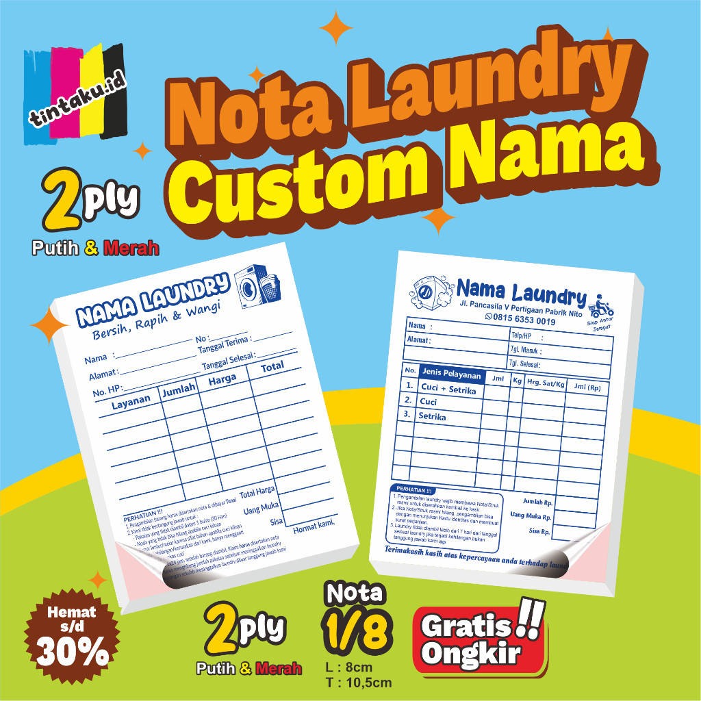 

NOTA CUSTOM NAMA NCR2PLY (1/8 - ISI 25 PUTIH 25 MERAH)