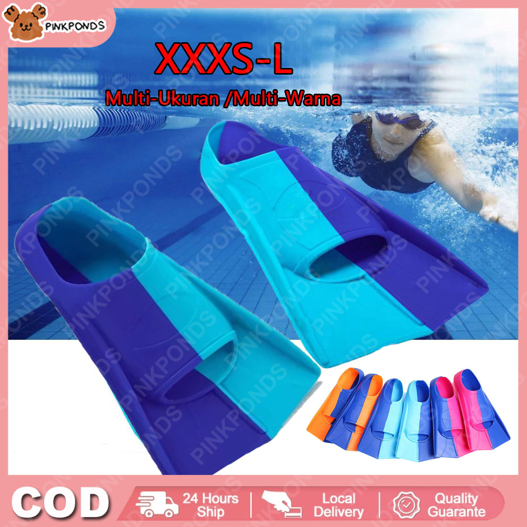 【COD】Kaki Katak Silikon Warna Solid Sepatu Katak Renang Sepatu Katak Menyelam Sepatu Katak Alat Bant