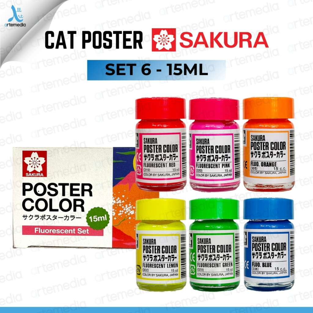 

Gramedia Surabaya - Cat Poster Sakura 15ml Fluorescent Starter Set 6