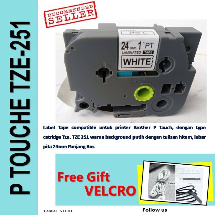 

Pita Label printer Brother P Touch TZE-251 Compatible