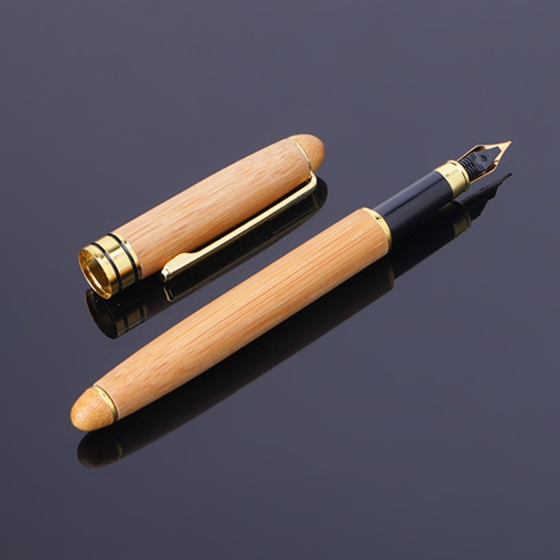 

1PC Bamboo Fountain Pen Fine Nib Smooth Writing Ink Best Present Office Supply