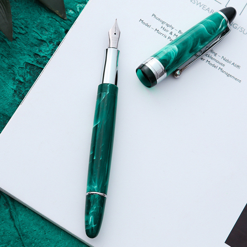 

Luxury Fountain Pen Piston Acrylic Ink Pen Calligraphy Exquisite School Office Supplies Retro Pens 0.5mm EF/F Nib BLUE RED Green