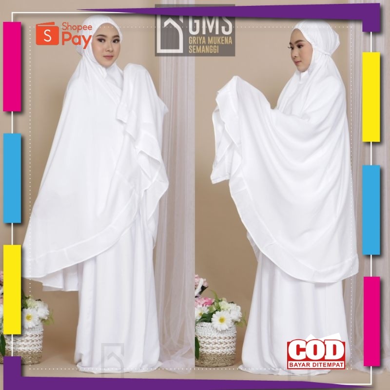[PREMIUM ORIGINAL] Mukena Rayon Putih Polos Dewasa Original Bonus Tas Bisa COD Mukena Pondok Mukena 