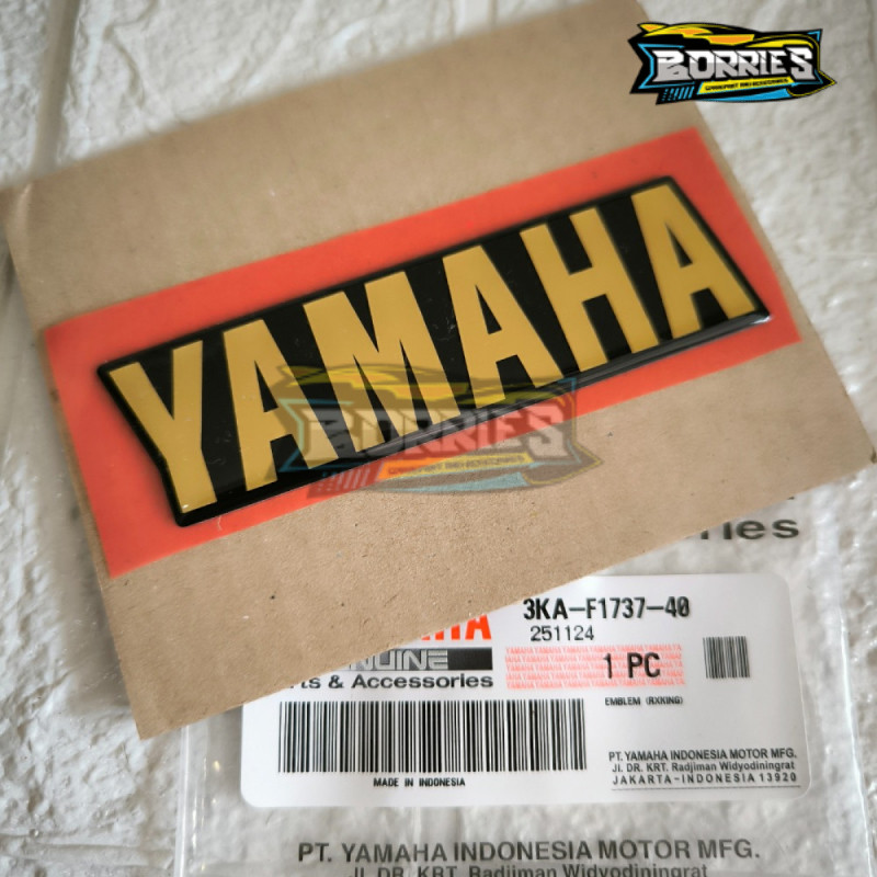 Emblem logo stiker box bok tutup aki rxking rx king 2001 2002 Warna Gold original 3KA-F1737-40
