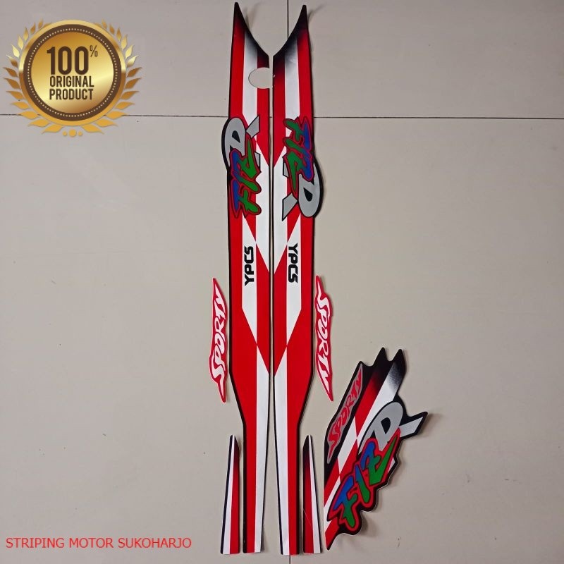 (ORI) striping yamaha fizr fiz r 1995 1996 sporty merah  kualitas original