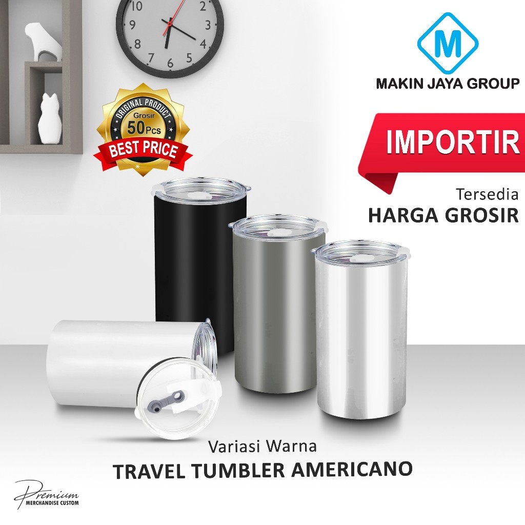 Mobile Grosir TUMBLER AMERICANO POLOS mug americano 600ML STAINLESS FREE SEDOTAN STAINLESS ANTI TUMP