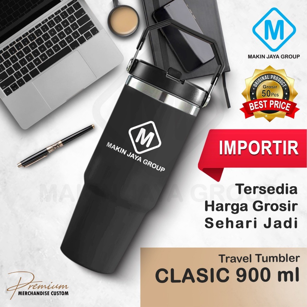 JKT Tumbler Custom Grafir Vacuum Flask Stainless CLASSIC Mug 900ML MJG8054 - Coffee Cup Sport Thermo