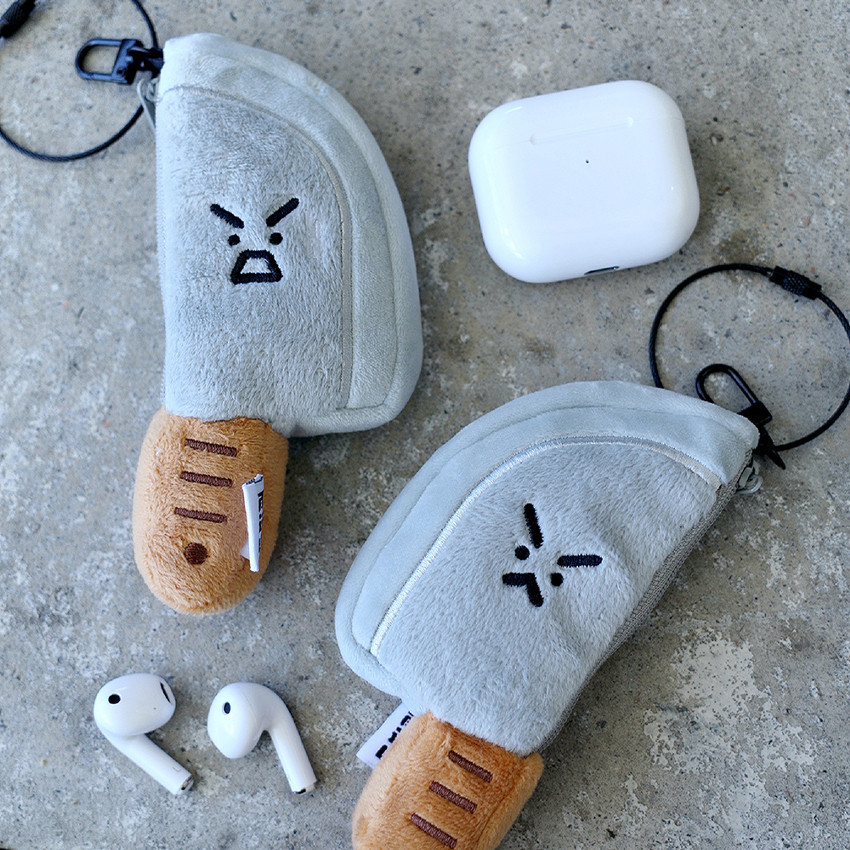 MINI Tempat Headset Iphone Case Earphone Bulu Korean Bentuk pisau kecil Tas Penyimpanan Pouch