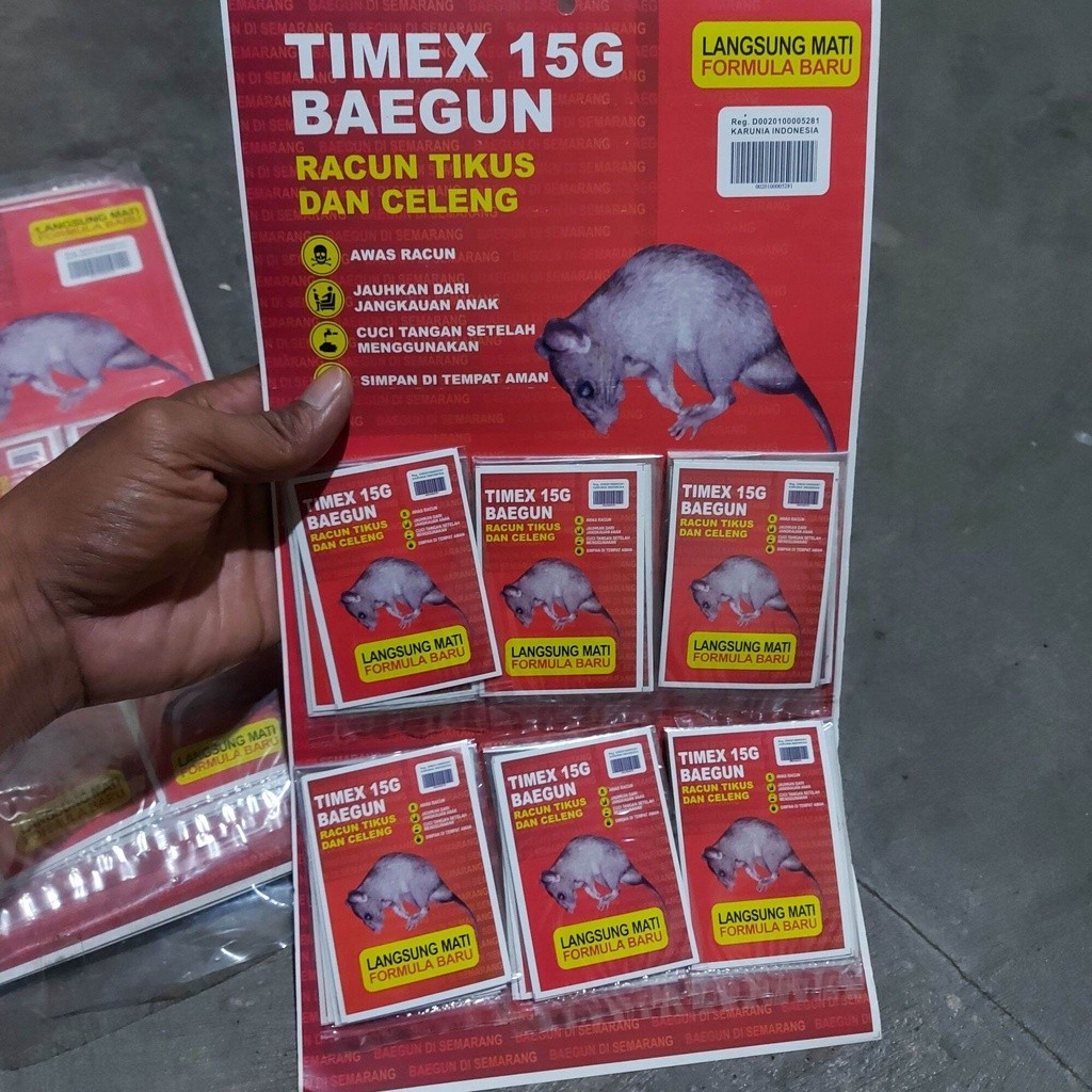Racun Tikus Temix 15g BAEGUN Merah isi 24 Pcs | GROSIR