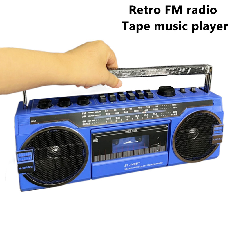 Portable Stereo FM Radio Bluetooth Speaker Sound Recorder AM/FM/SW Multiband Home Old-fashioned Cass
