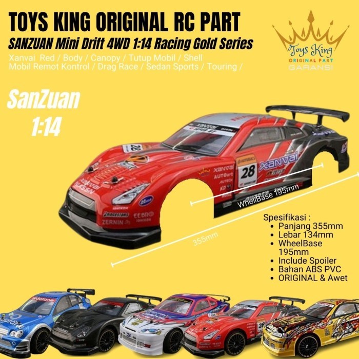 OVT88 Canopy / Tutup Mobil / Shell RC Car SANZUAN Mini Drift 4WD  1:14 Part - Xanvai