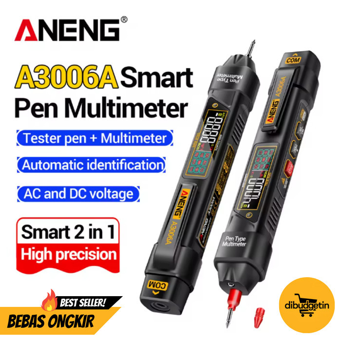 ANENG Digital Multimeter Tespen 2in1 Tester AC Voltage NCV 4000 Count - A3006A
