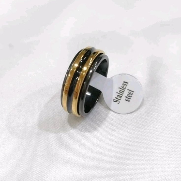 4s Grosir Solo || CINCIN TITANIUM LIST GOLD MODEL PUTAR / CINCIN PUTAR ASLI 100% TITANIUM ANTI KARAT