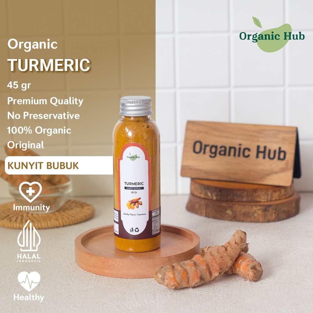 

Organic Hub Tumeric Powder Premium Quality 100% Asli Herbal Tanpa Campuran 45 gr