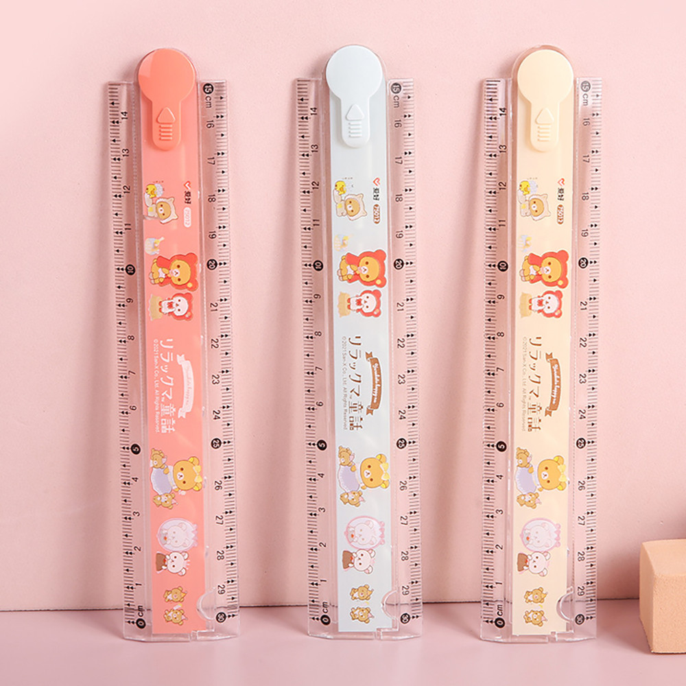 

Kawaii Cartoon Bear Folding Straight Ruler 30cm Measuring Cute Stationery Multifunction DIY Drawing Tool School Office Supplies