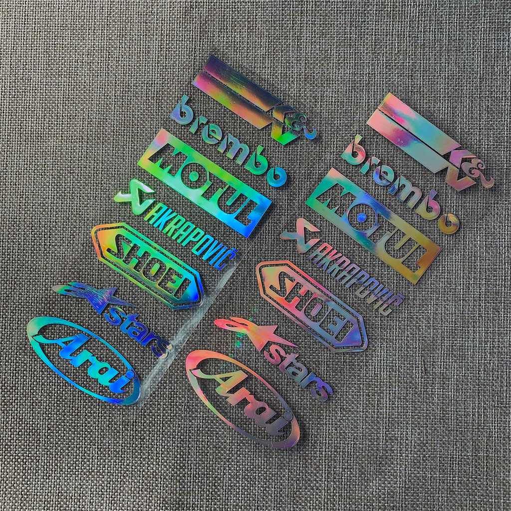 1 set cutting stiker timbul Hologram Chrome Metallic Sticker Sponsor Road race, Superbike, Racing, T