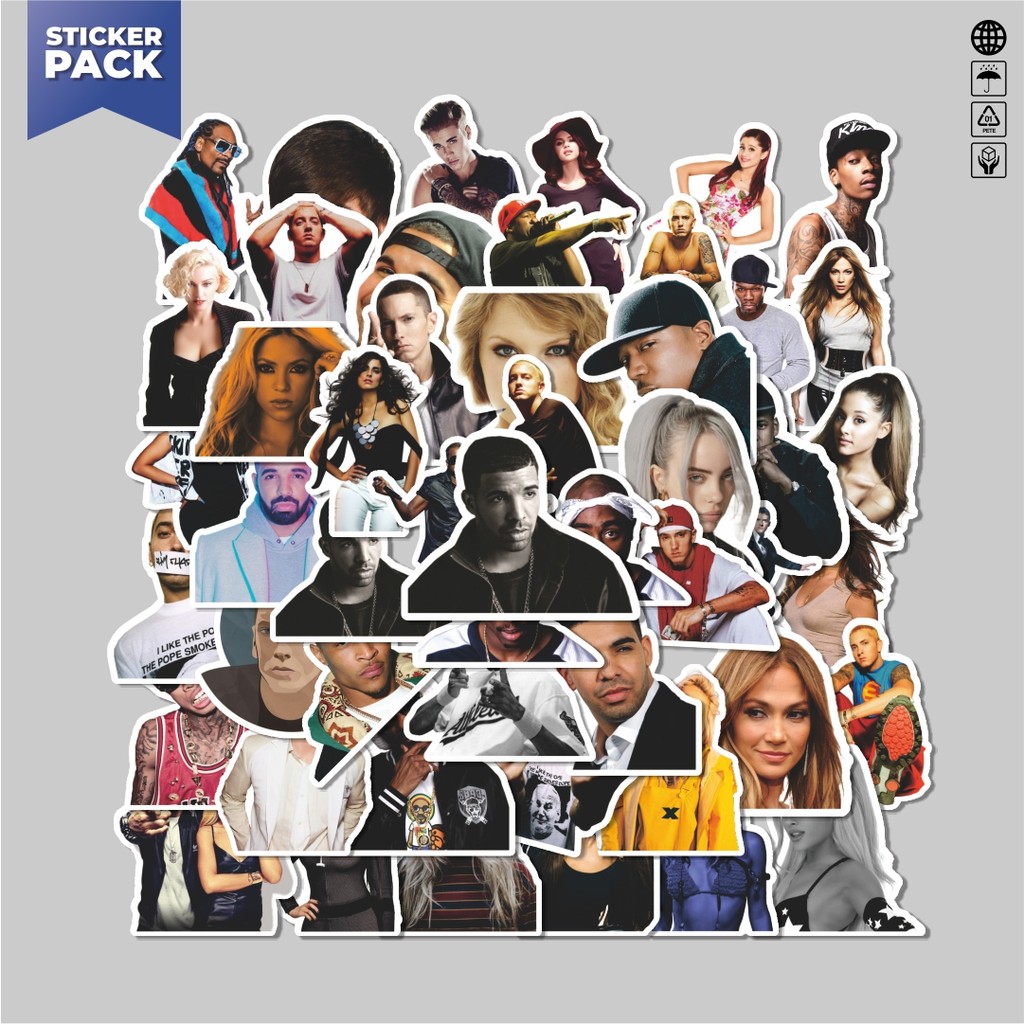 

[100PCS]Stiker Pack Stiker Artis Musik Hip Hop Aesthetic Vinyl Anti Air Dekorasi Sticker Laptop Buku Journal Koper Helm Casing HP Gitar Helm Skateboard