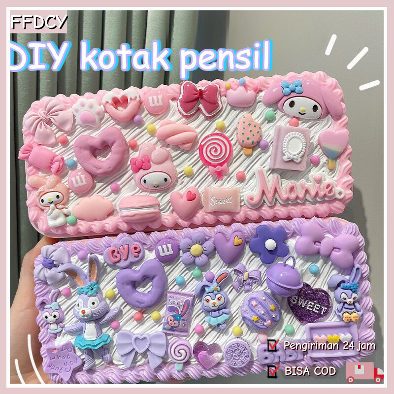 

Kit Kotak Pensil DIY / DIY Deco Cream Kit / DIY Pencilcase / Tempat Pensil Menghias /Deco Cream Clay Pencil Box