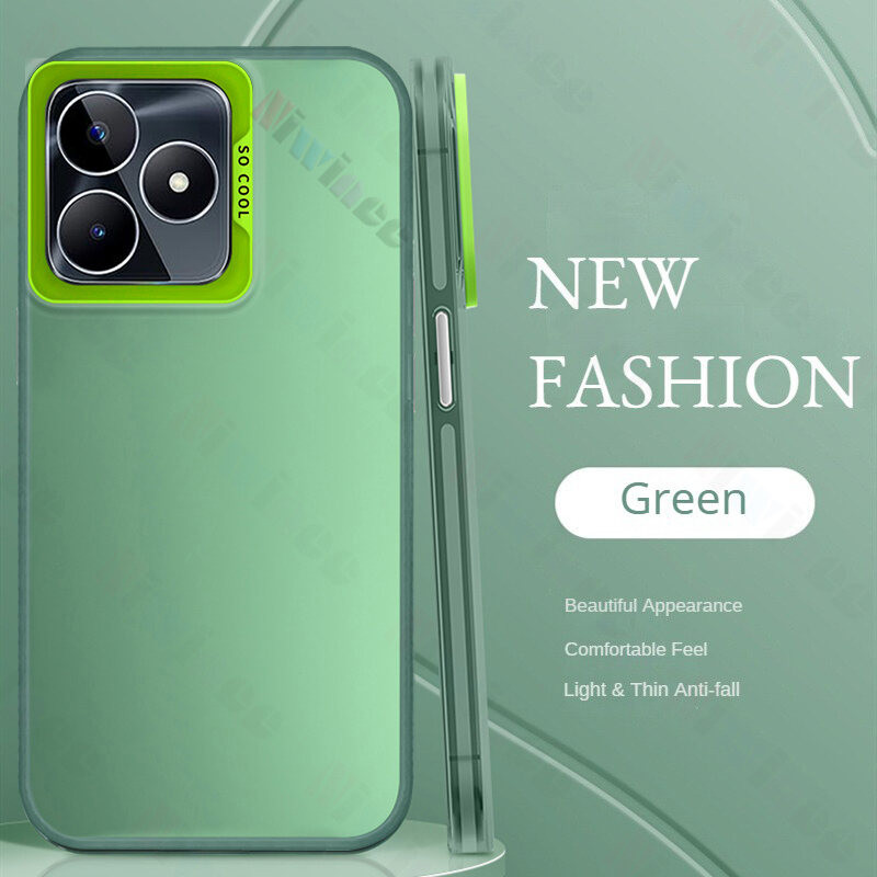 Untuk Realme C60 15 Pro Casing Ponsel Cat Semprot Logam Ultra-Tipis Cat Semprot Aurora Kulit Anti-Si