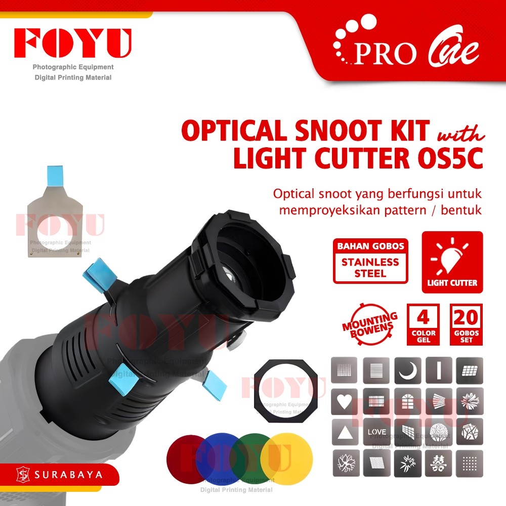 Optical Snoot Kit With Light Cutter Pemotong Cahaya Projector Proyektor Bentuk Self Studio Gobos Gob