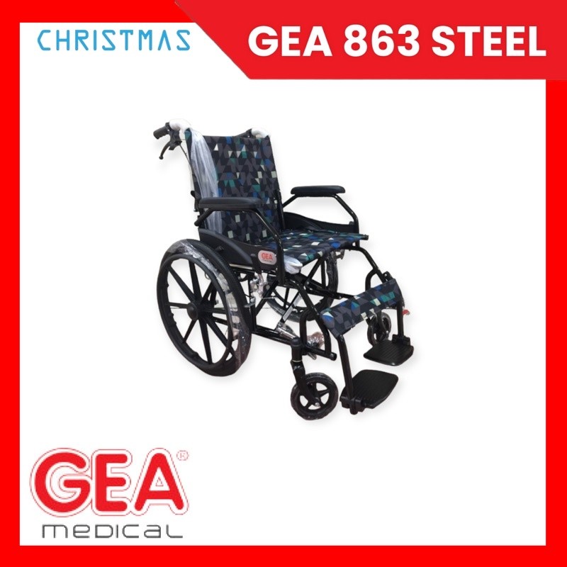 Kursi Roda GEA FS 863 M / Kursiroda GEA FS863M Blacksteel Wheelchair