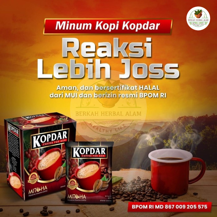 

Kopi MitoHA Kopdar Instant Stamina Pria Kuat 1 Box Isi 5 Sachet