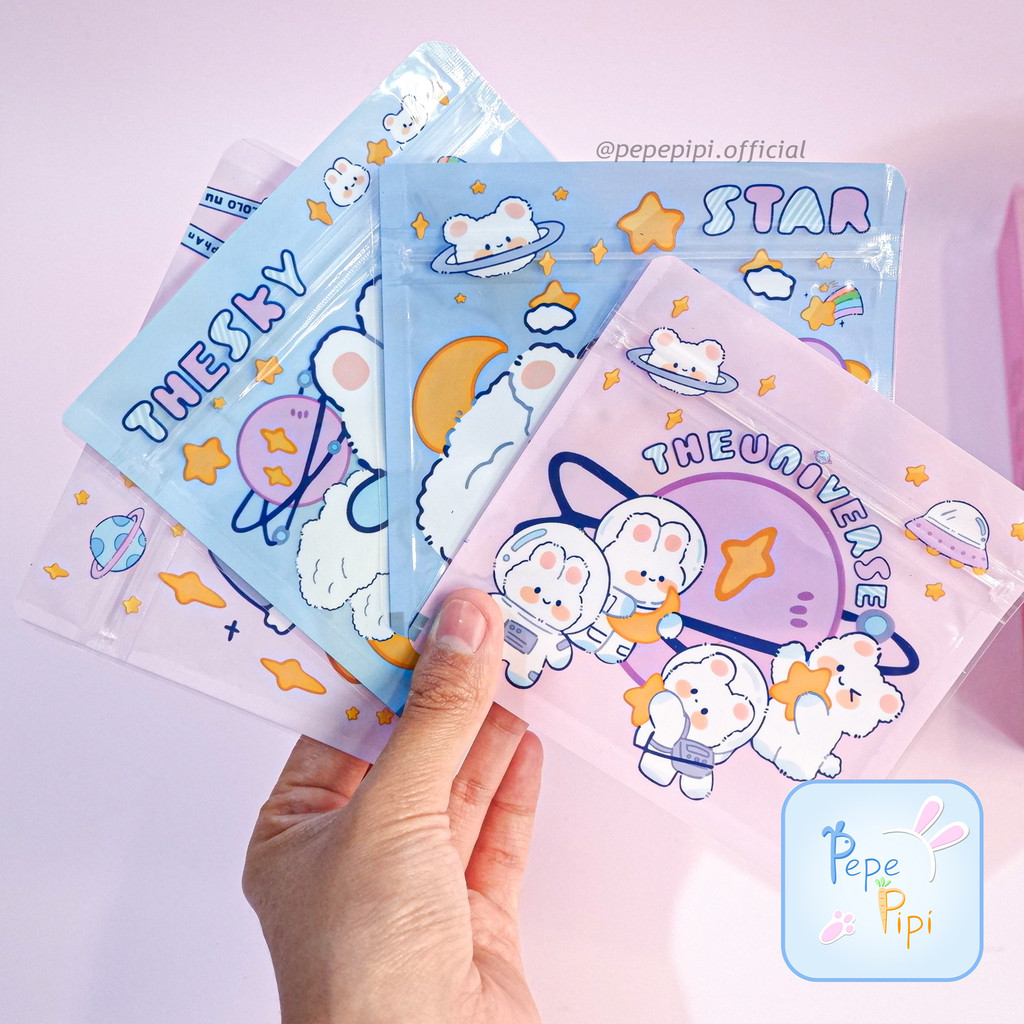 

Map Pouch Ziplock Persegi Kelinci 11 x 10 Ziper Storage Bag Travel Plastik Transparan ANTI AIR