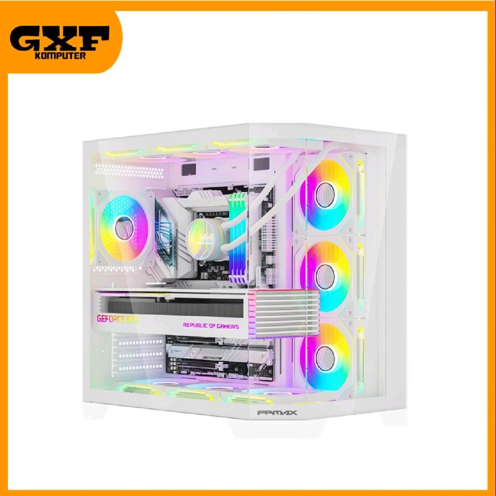 Casing FPMAX Crystal Z6 White - ATX - Include 4 Fan