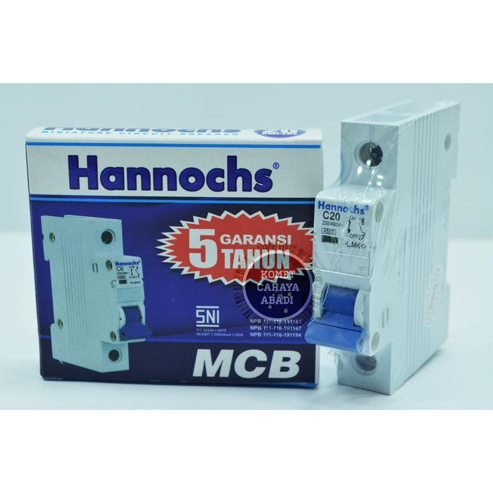 MCB Stut 1Phase 20 Ampere / MCB 20A 1P Hannochs