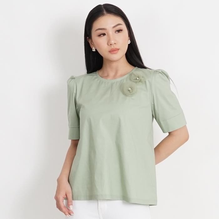 Blouse Wanita Katun Aurora Coletta 174516 - Sage, S