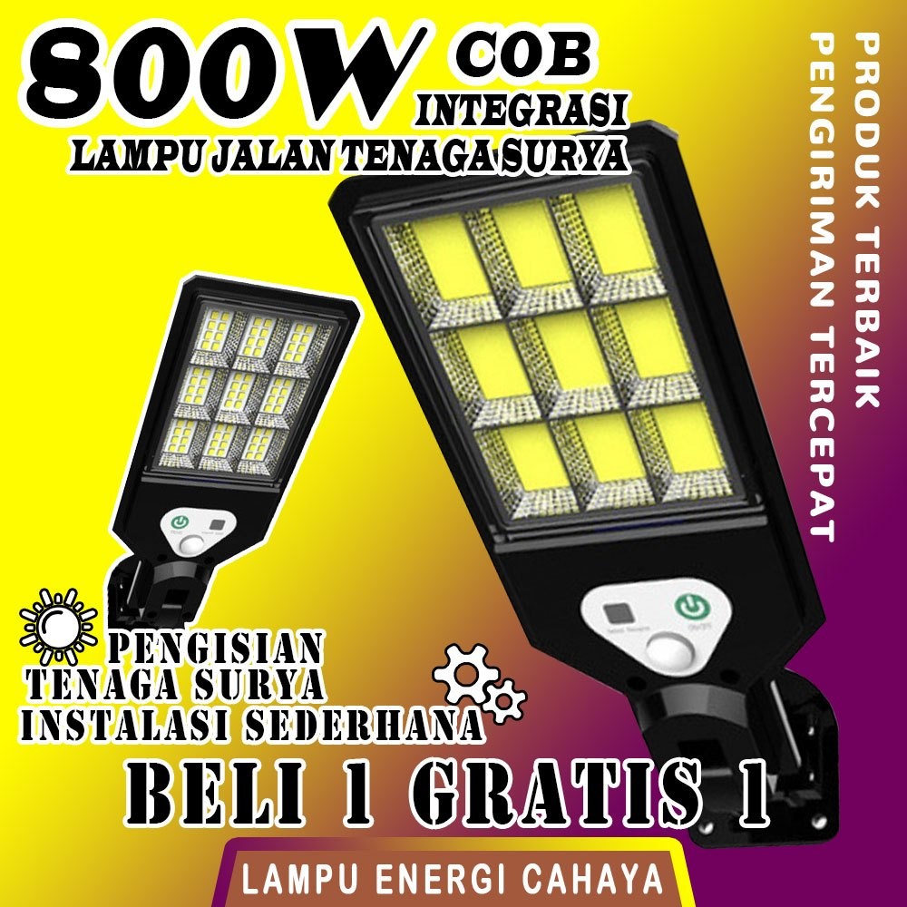 【Garansi 1 Tahun】Lampu Tenaga Surya 800W 9 Kotak Lampu Jalan dan Depan Rumah 72 Lampu LED 9 Kotak/La