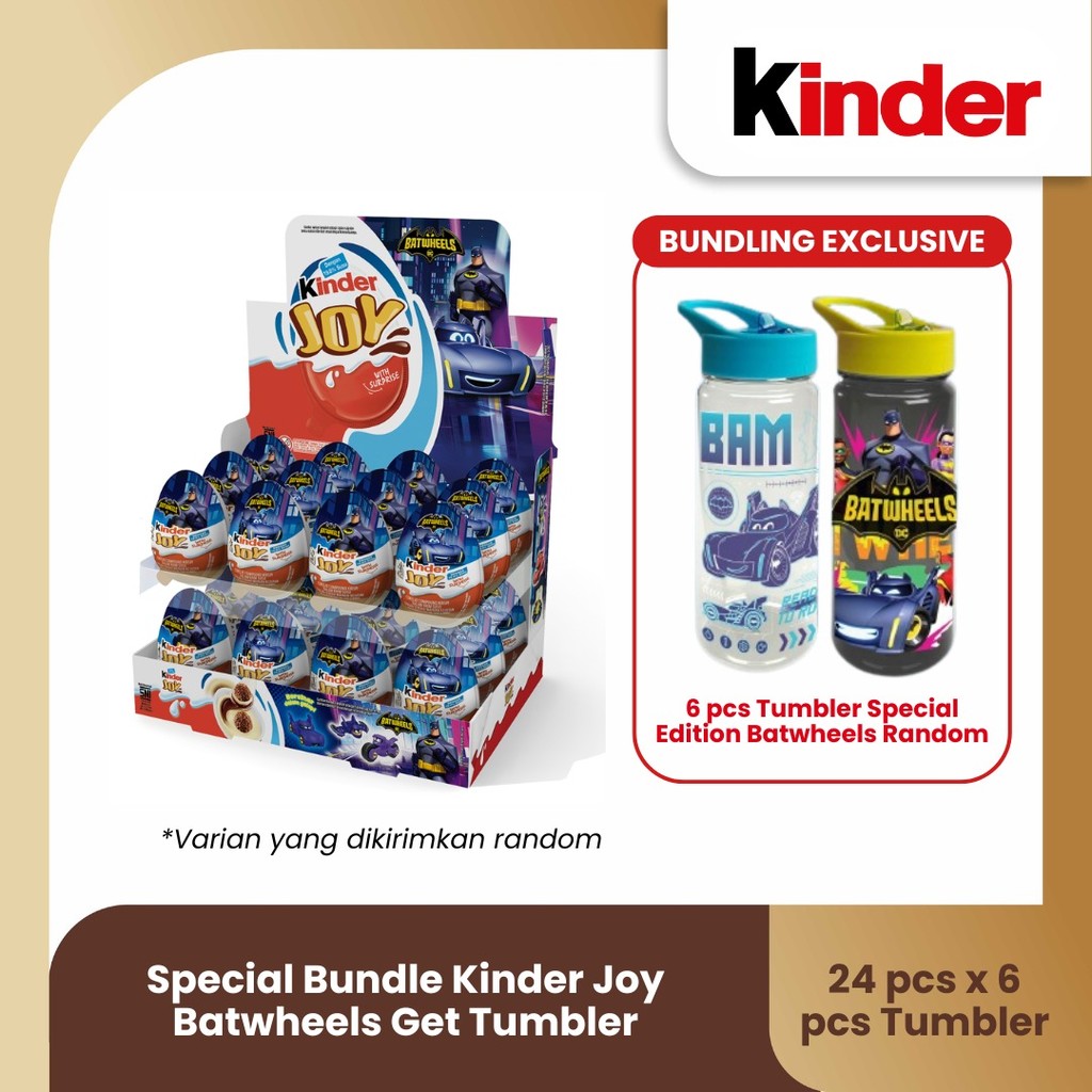 

Special Bundle Kinder Joy Batwheels 20gr - Isi 24 Pcs Get Tumbler Special Edition