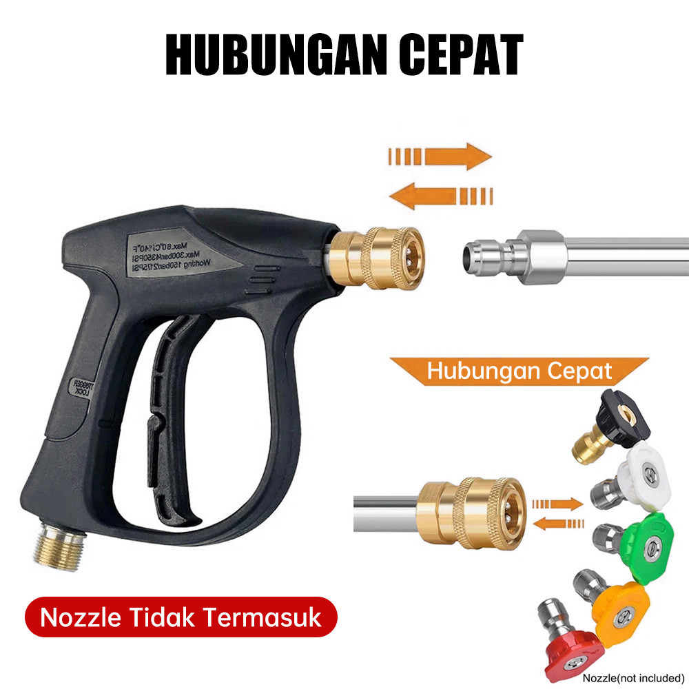Alat Jet Cleaner Gun Cuci Mobil High Pressure Tembakan Steam Semprotan Air Quick Release Foam Lance