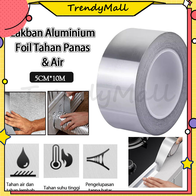 Lakban alumunium foil tape /10meter tambal panci / seng aluminium foil - tambal panci rol /aluminium