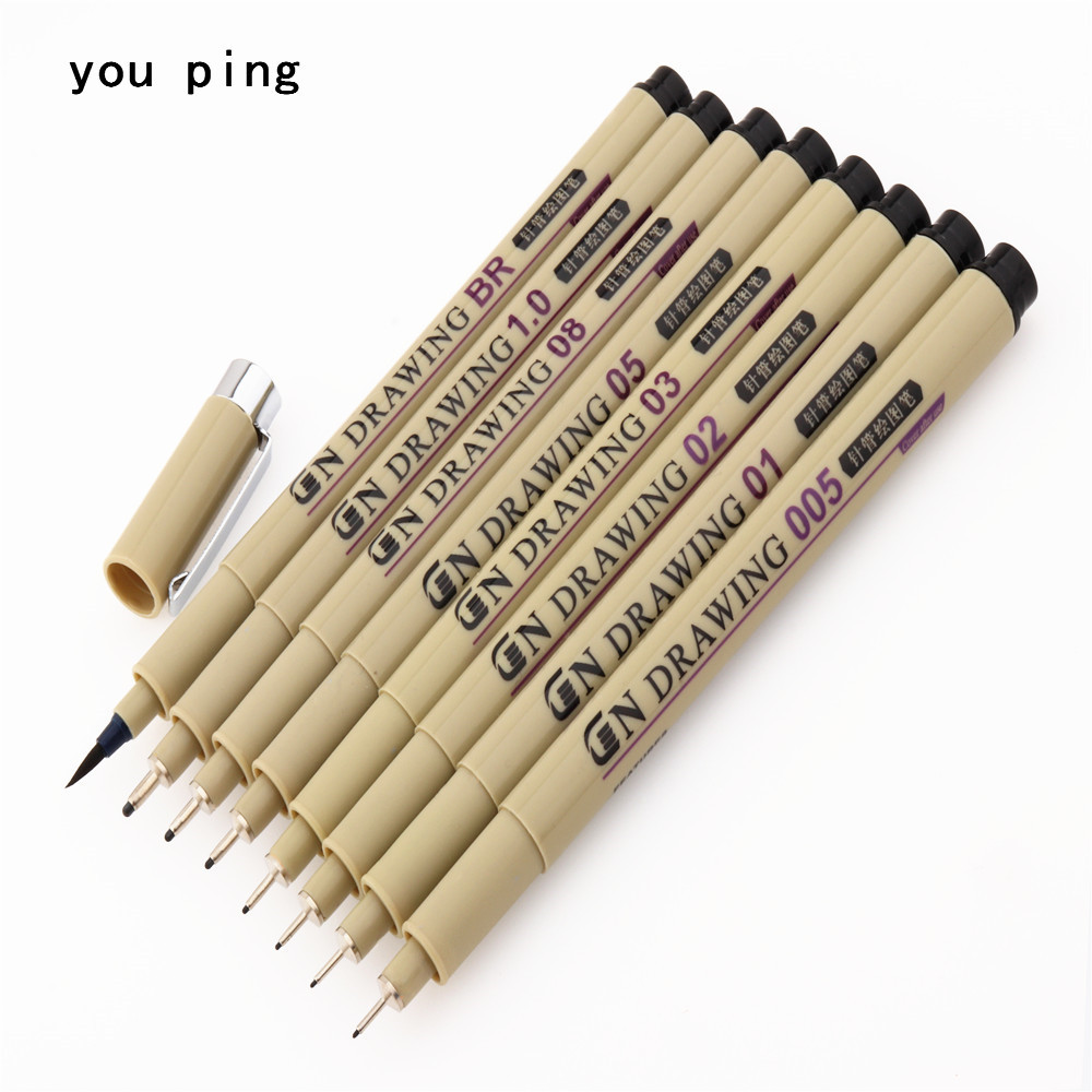 

8 Models Waterproof Micron Needle Nib Fine Lines Black Sketch Marker Pen Calligraphy Brush Drawing Manga Art Supplies