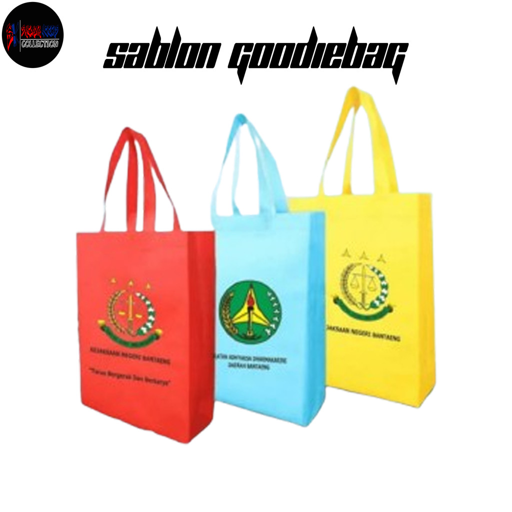 

TAS SPUNBOND tali SABLON CUSTOM 30x40x8 Tas Goodie Bag custom / TAS SOUVENIR GOODIE BAG / Souvenir Wedding Syukuran, Syukuran, Sembako