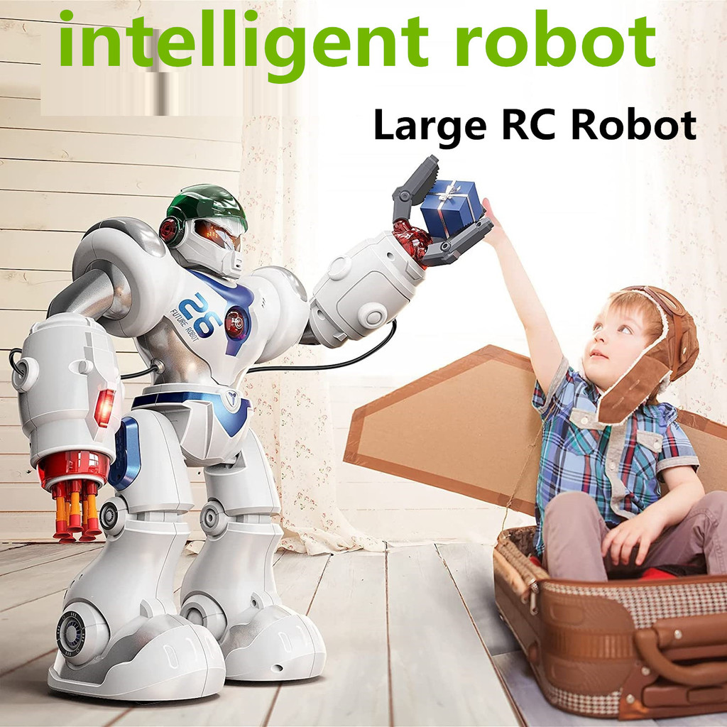 New RC Smart Robot 14inches RC Robot Kids Toy Intelligent Programming Electric Remote Control Robot 