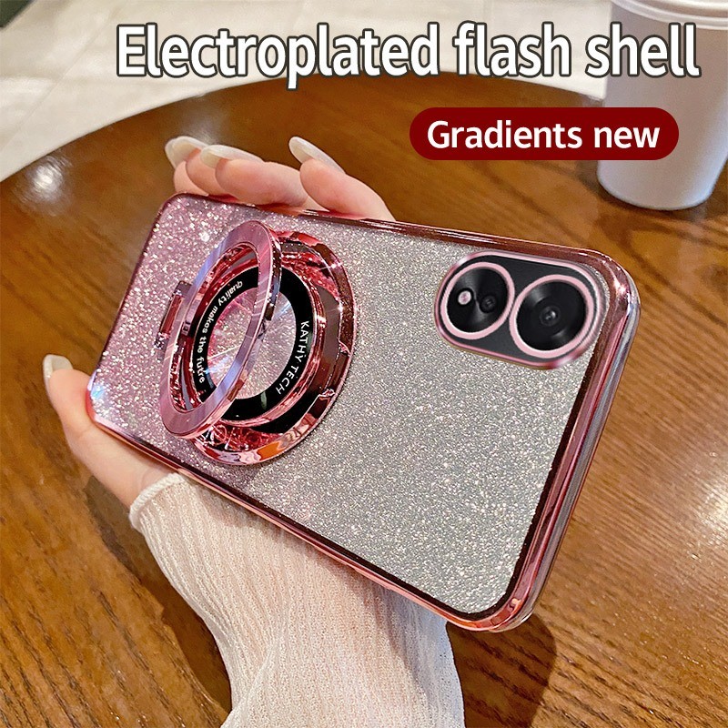 Soft HP Case OPPO A38 Casing Silikon Untuk OPPO CPH2579 A 38 OPPOA38 Case berkilau Berlapis Handphon